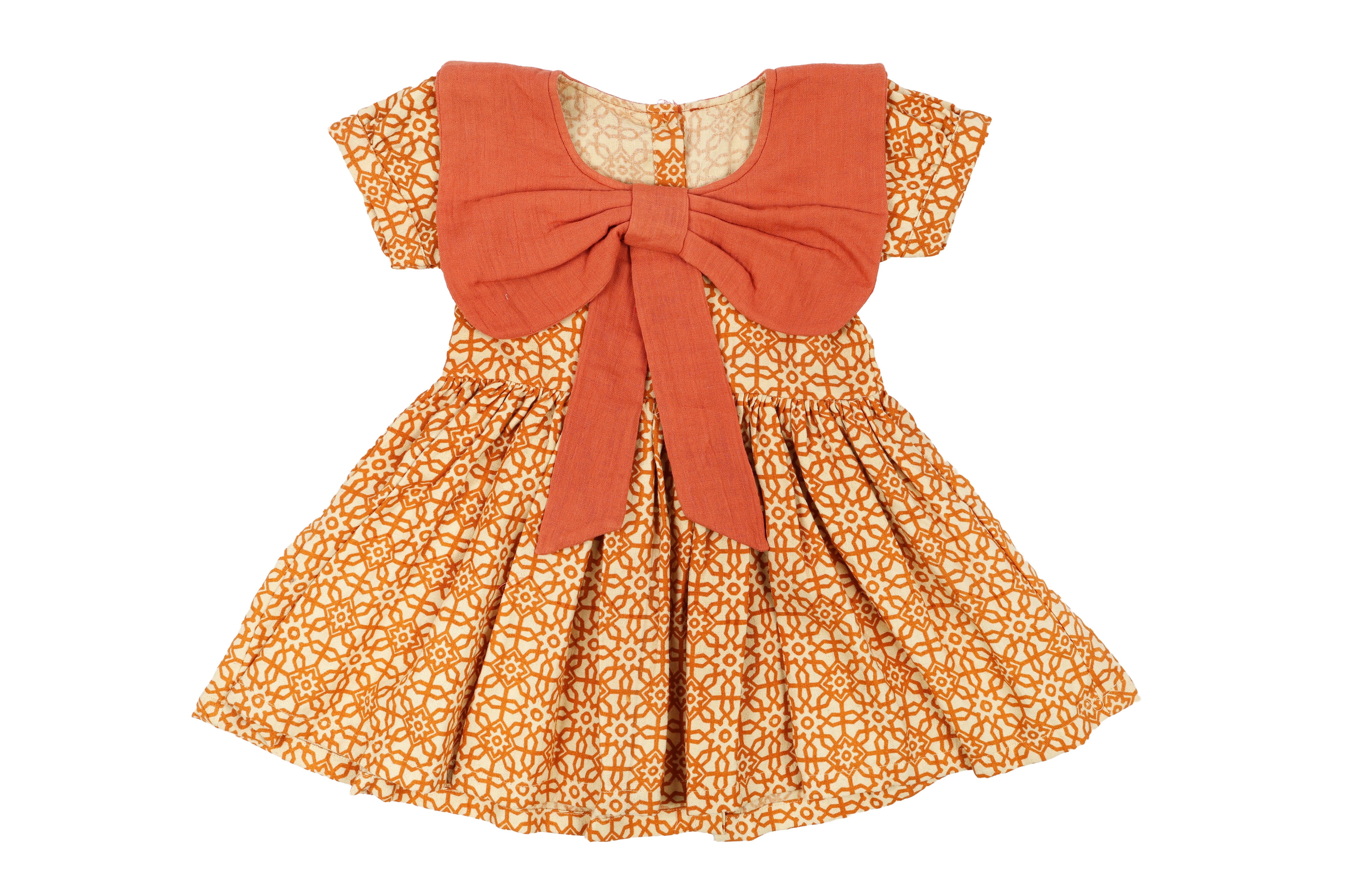 Mustard Bloom Cotton Bow Dress