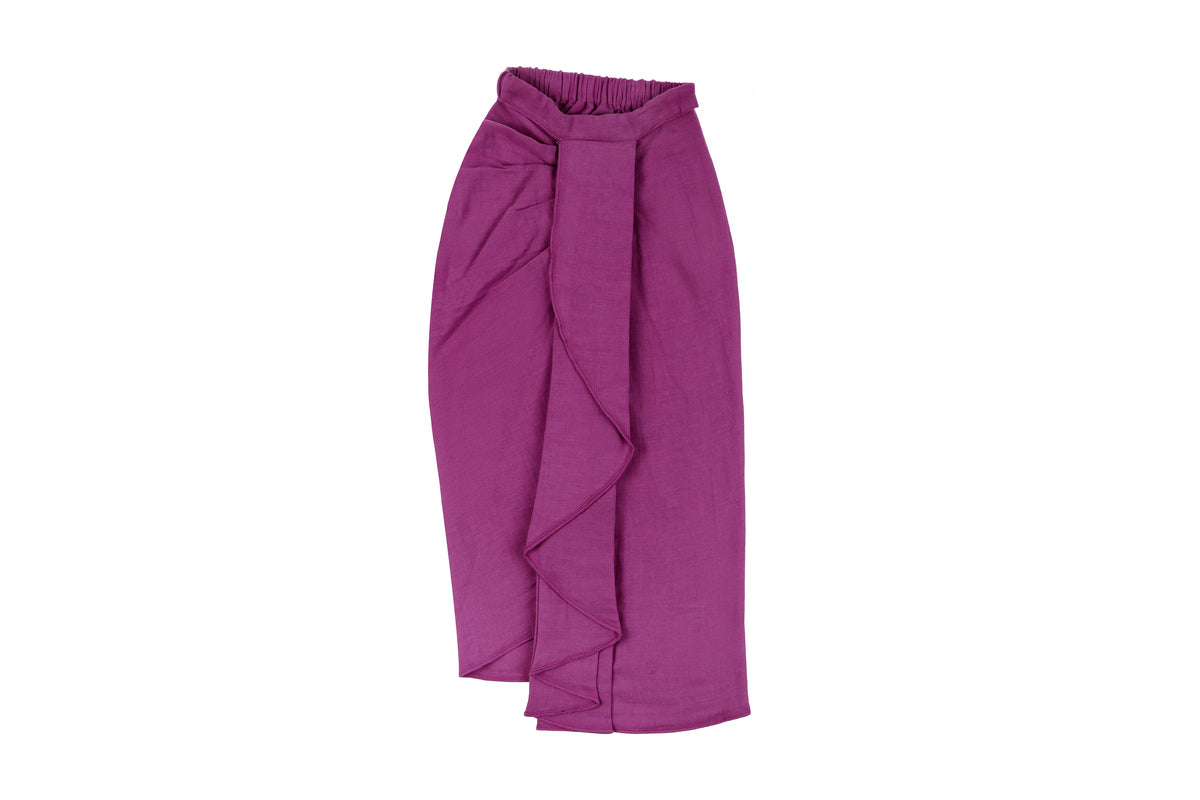 Girls Magenta Ruffle Top with Skirt Set