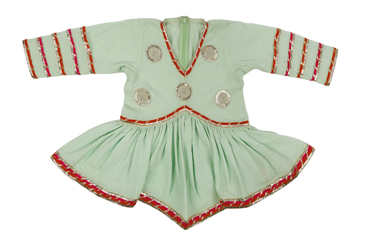 Girls Mint Green Peplum Top with Flared Skirt Set
