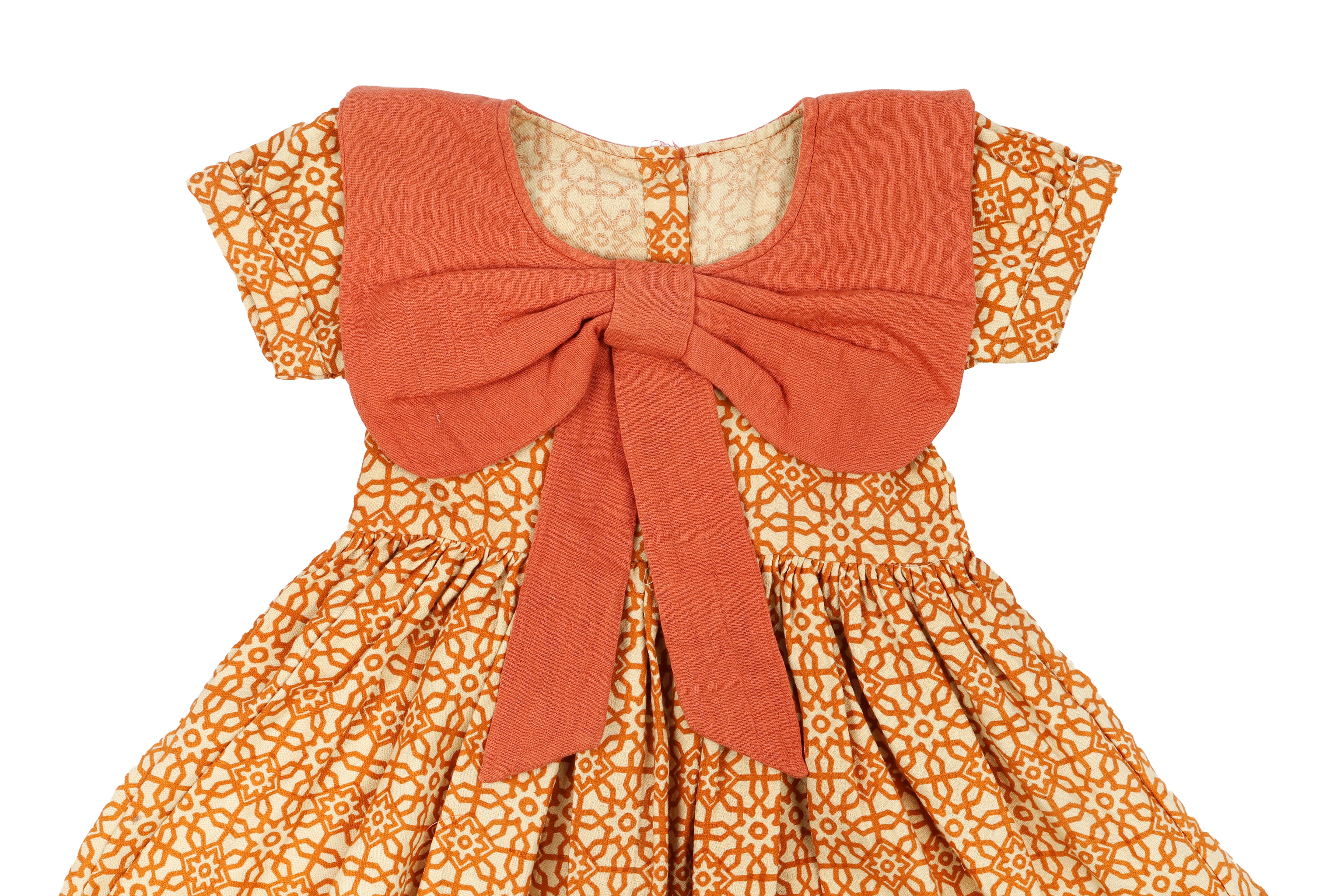 Mustard Bloom Cotton Bow Dress