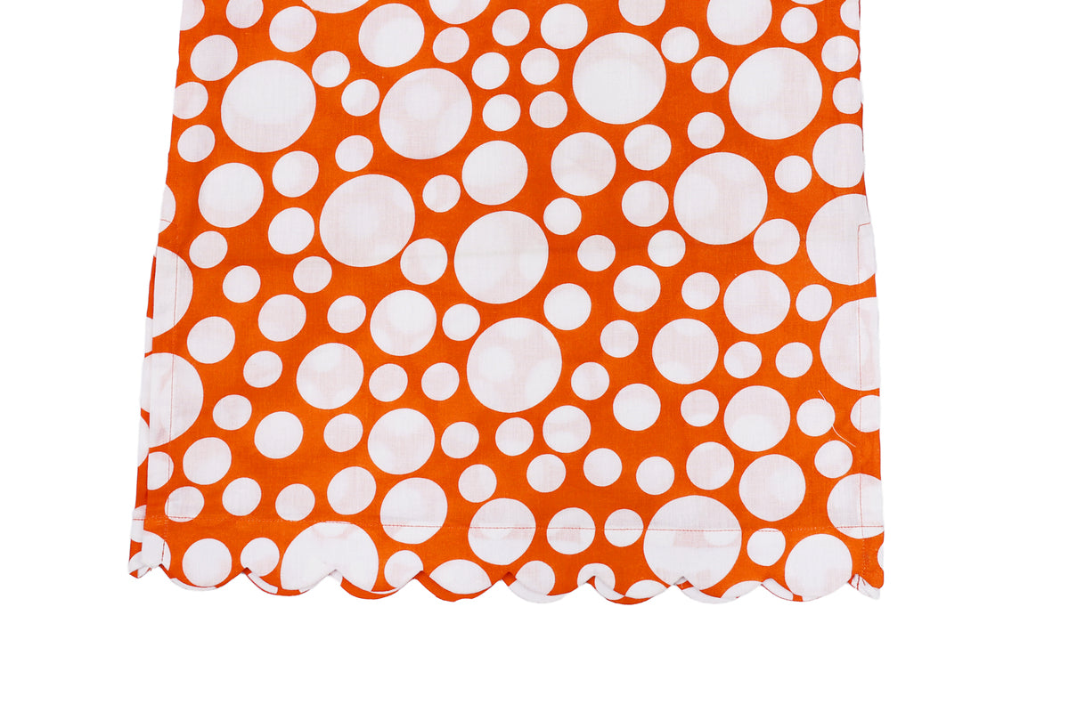Girls Orange Polka Dot Top with Dhoti Pant Set