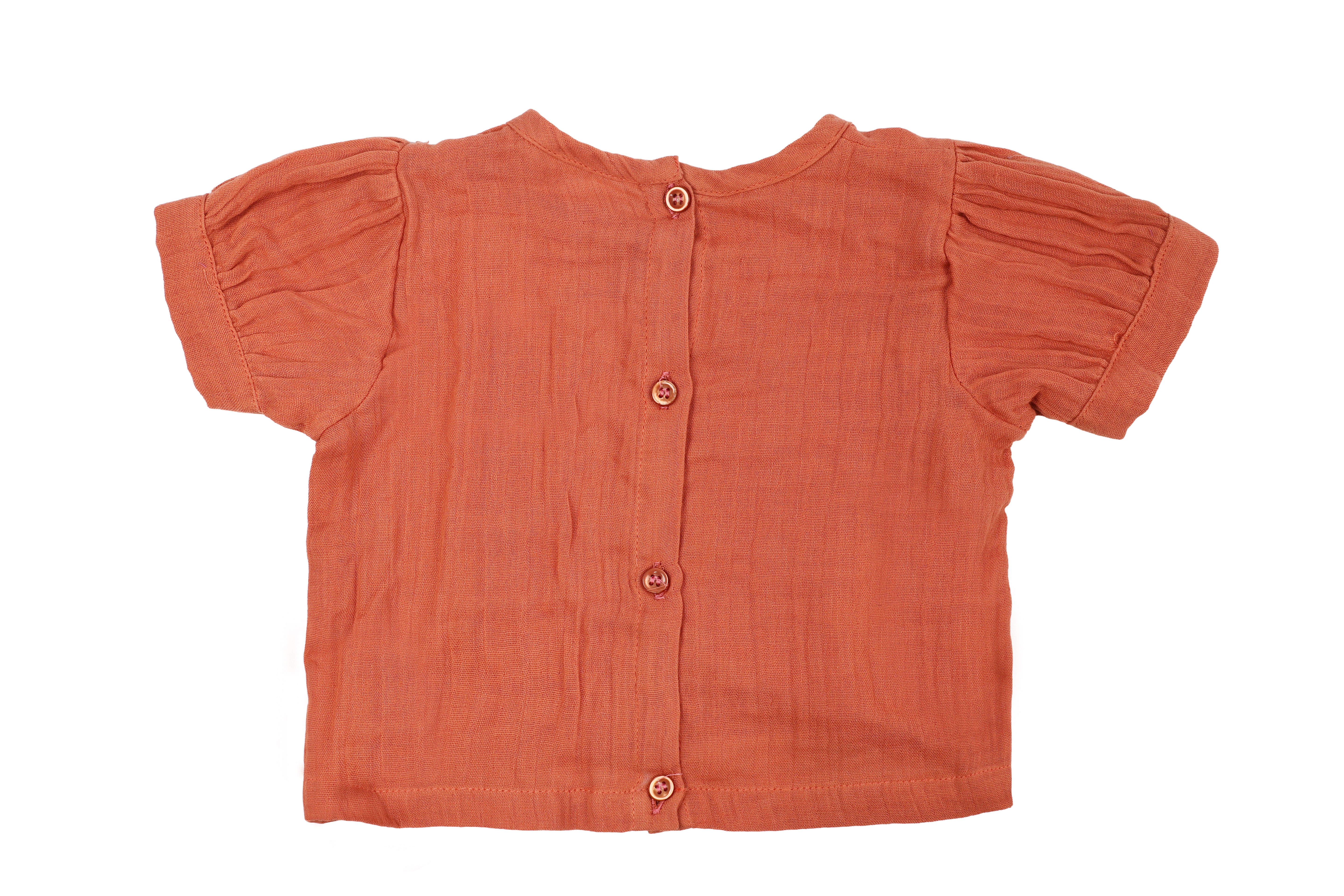 Terracotta Charm Cotton Pinafore Set