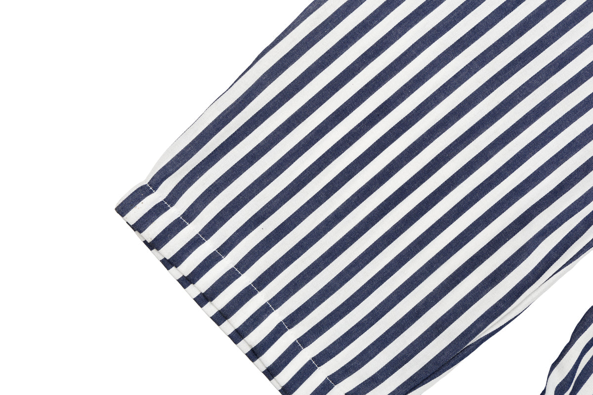 Girls Striped Cotton Jumpsuit with Heart Pocket Detail