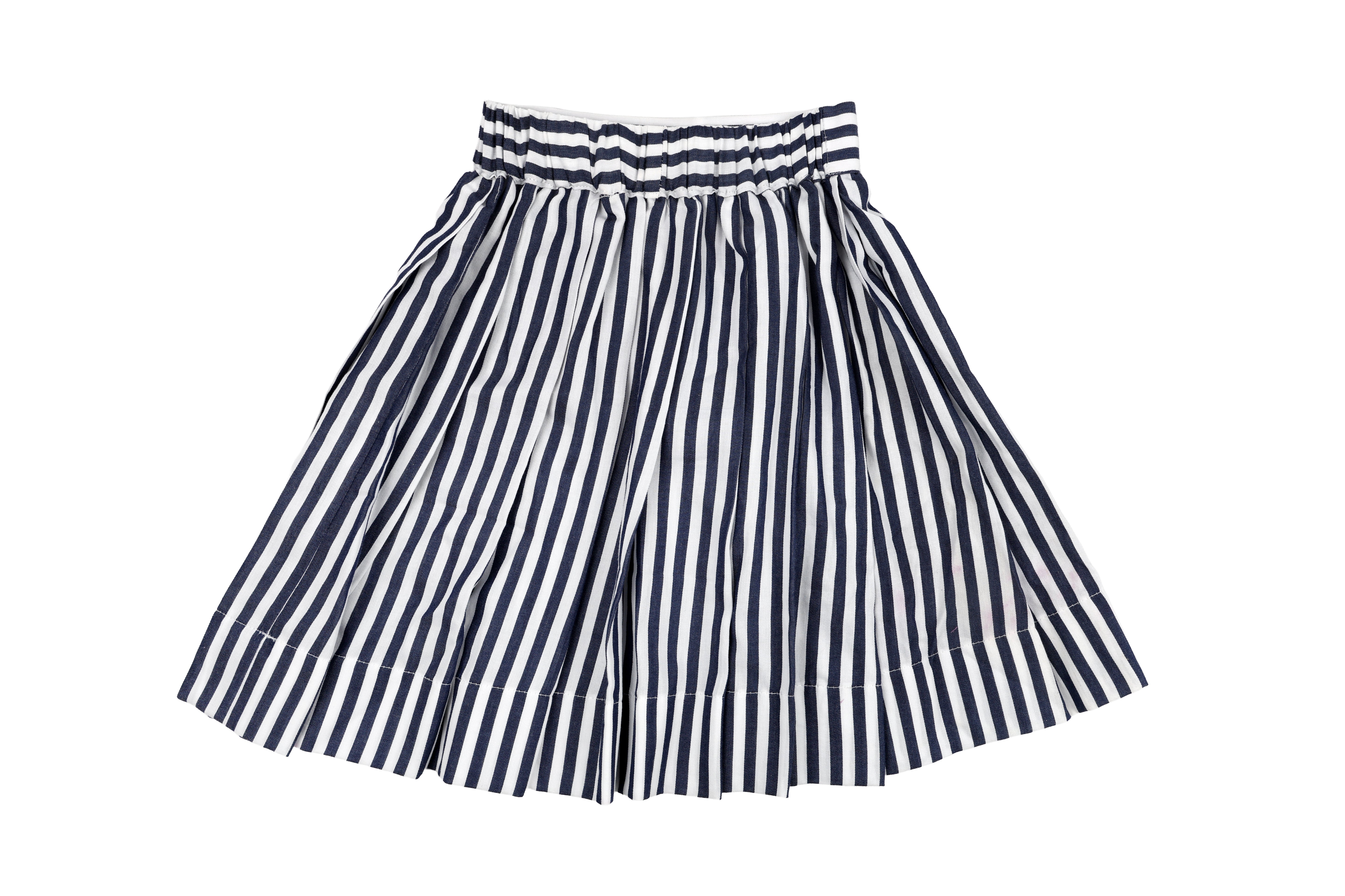 Ivory Ruffle Cotton Stripe Dress
