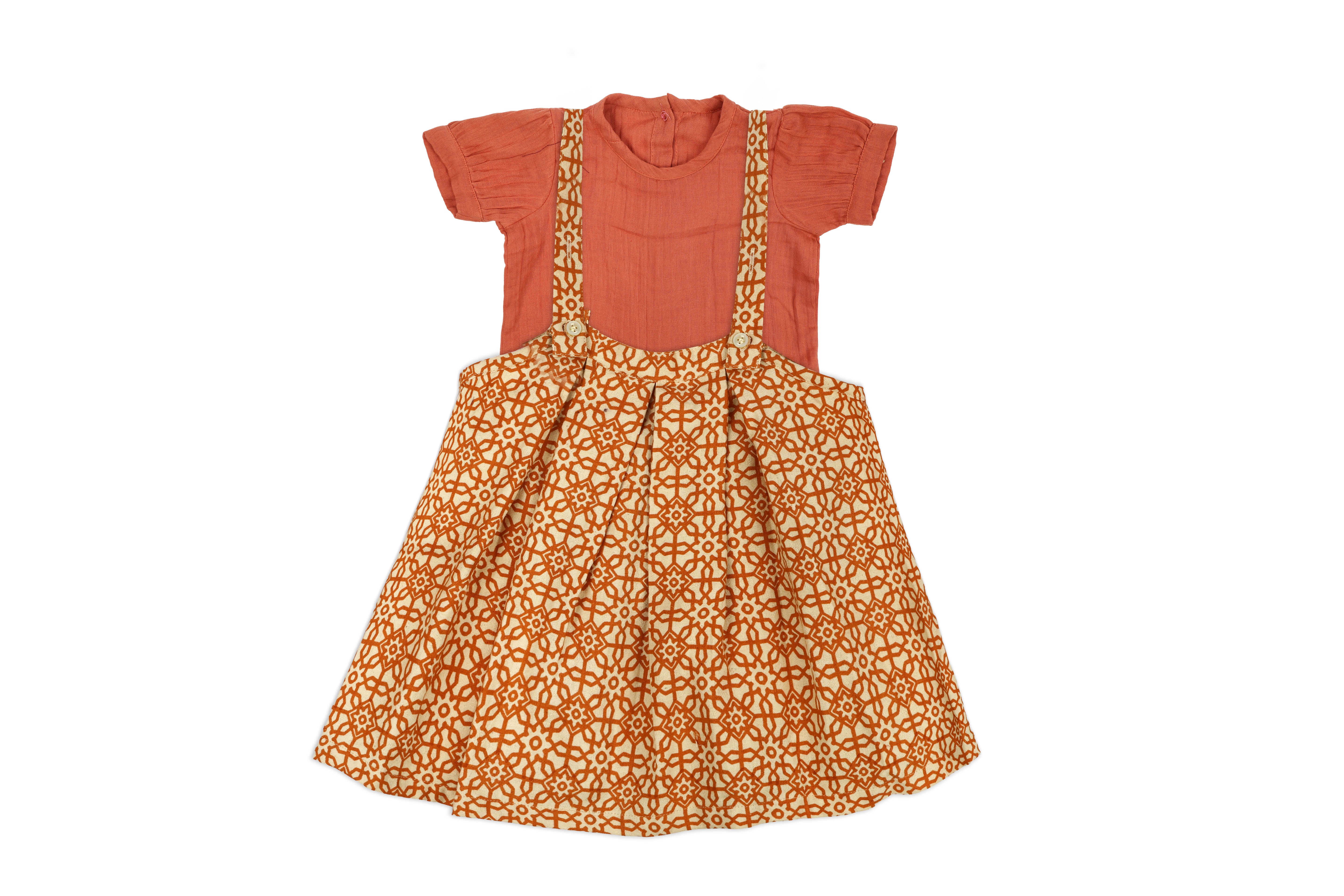 Terracotta Charm Cotton Pinafore Set