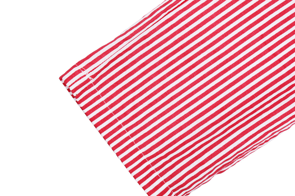 Girls White Top with Red Striped Pant Set