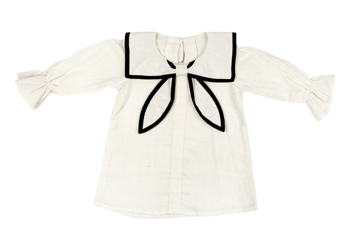 Noir Bow Cotton Top