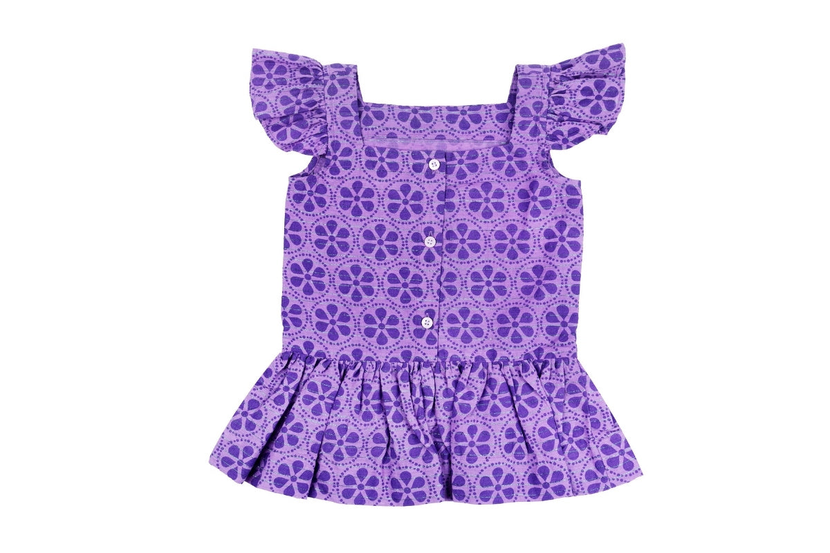 Lavender Breeze Cotton Frill Top
