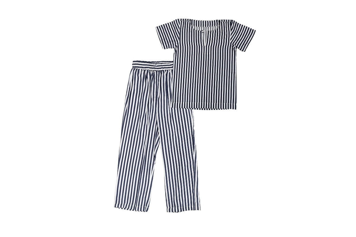 Navy Stripe Cotton Co-ord Set