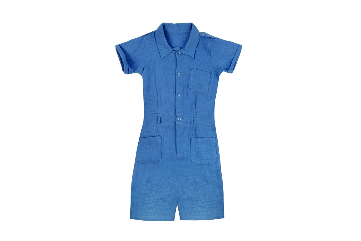 Ocean Utility Cotton Playsuit