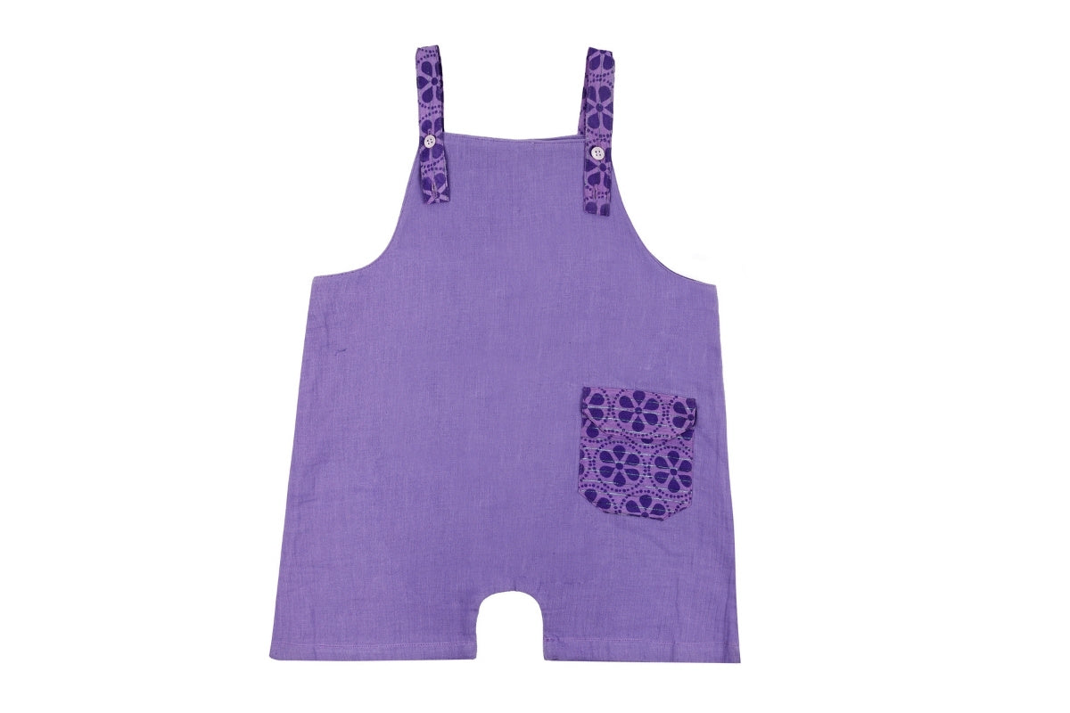 Lavender Bloom Cotton Dungaree Romper