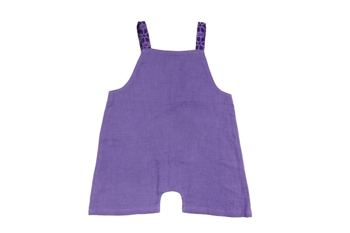Lavender Bloom Cotton Dungaree Romper