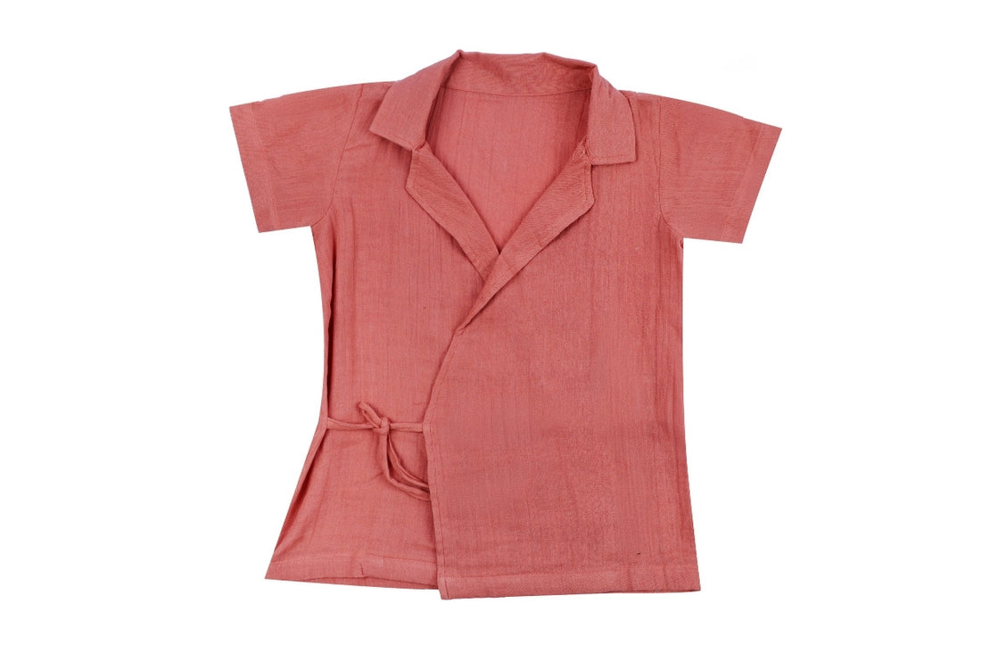 Peach Breeze Cotton Shirt & Shorts Set