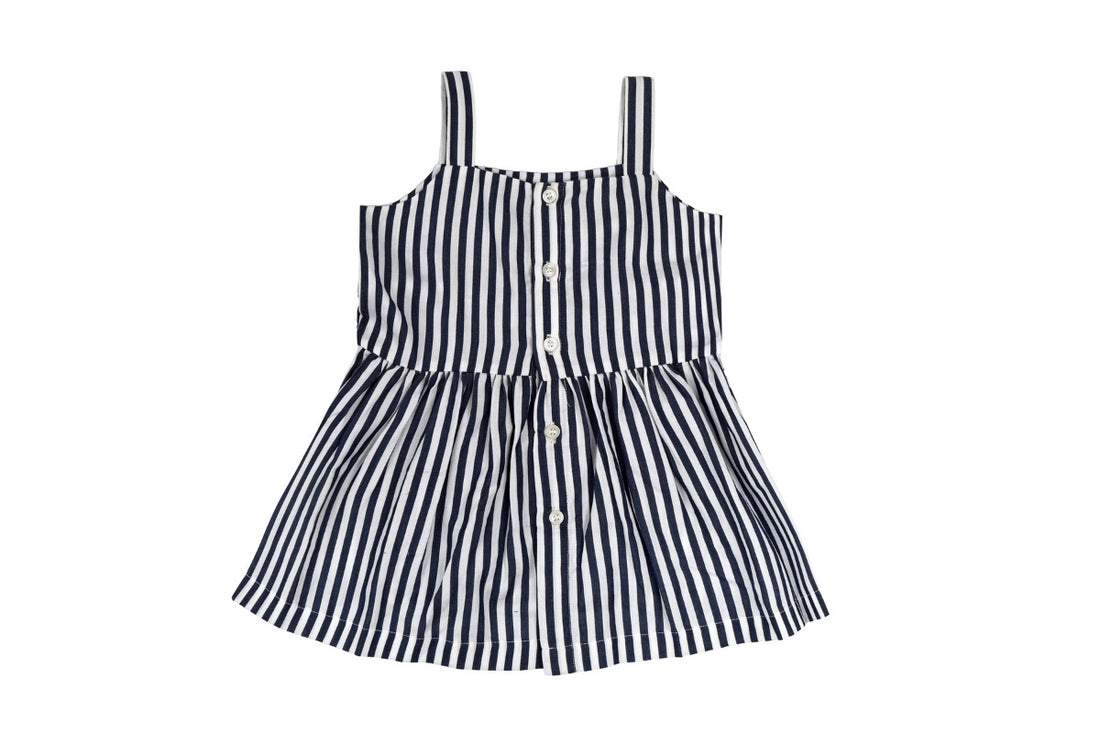 Midnight Stripe Cotton Peplum Set