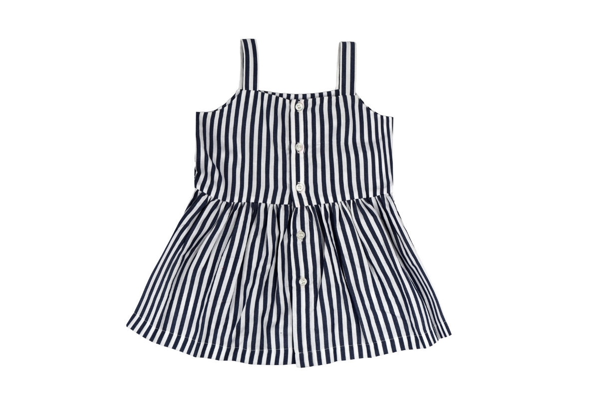 Midnight Stripe Cotton Peplum Set
