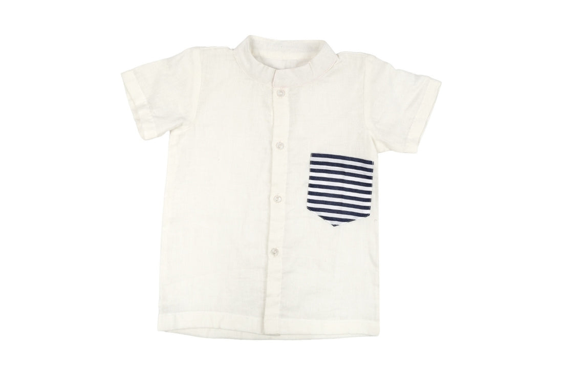 Classic Stripe Cotton Shirt & Shorts Set