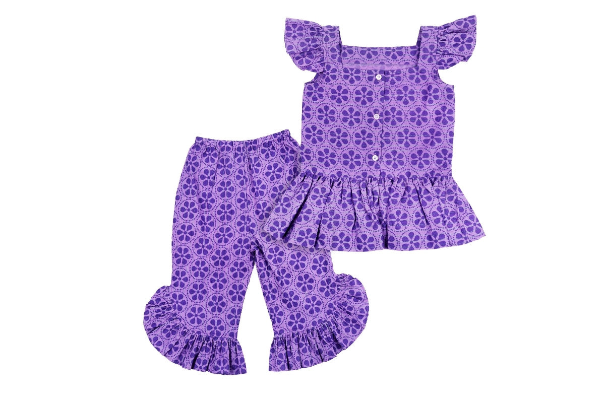 Lavender Breeze Cotton Frill Top