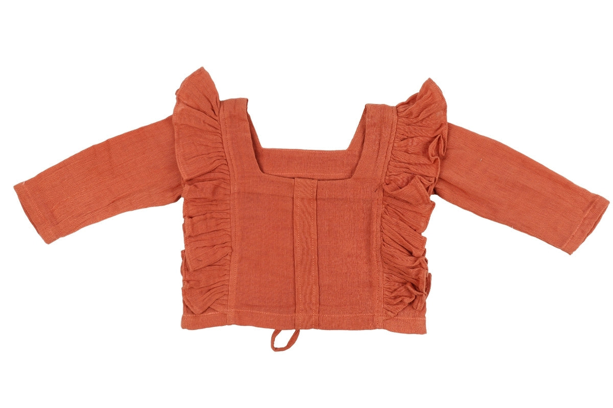 Terracotta Ruffle Cotton Co-ord Set
