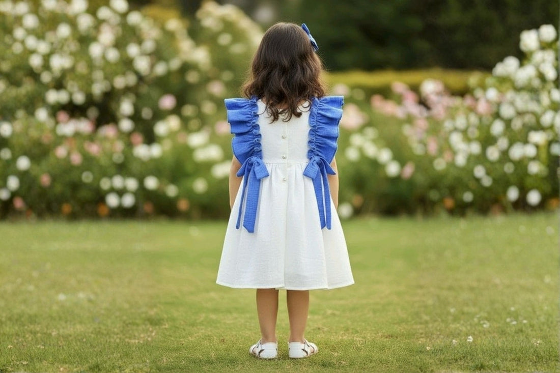 Blue Ruffle Bow Dress