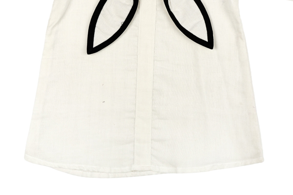 Noir Bow Cotton Top