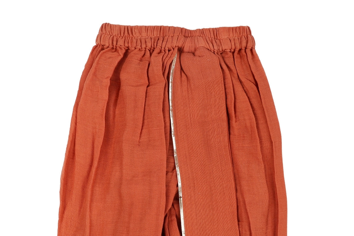 Rust Heritage Cotton Kurta & Dhoti Set