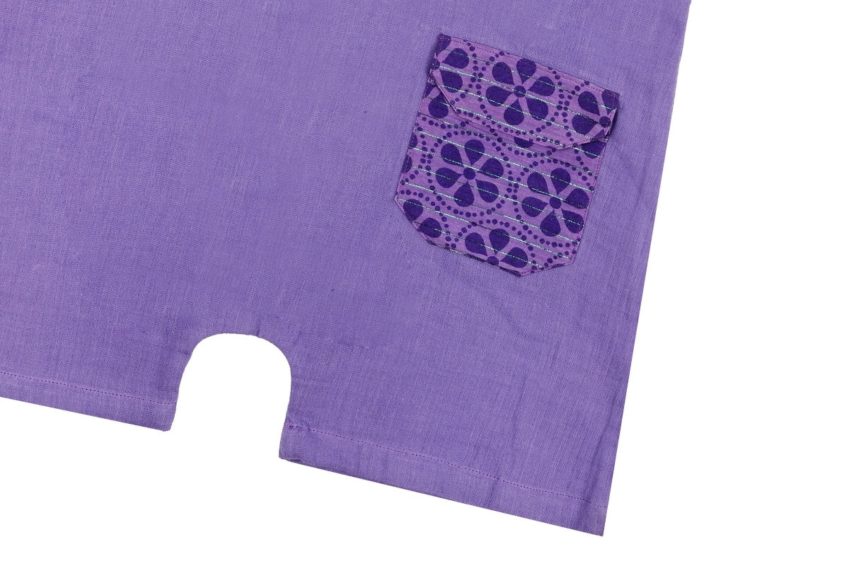 Lavender Bloom Cotton Dungaree Romper