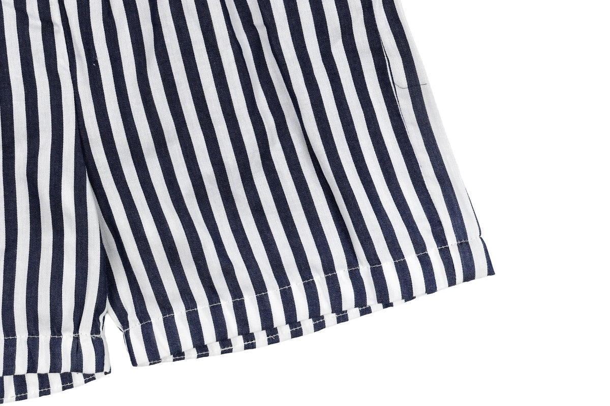 Classic Stripe Cotton Shirt & Shorts Set