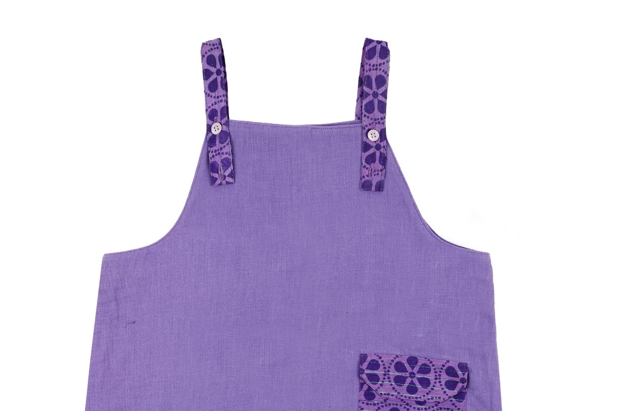 Lavender Bloom Cotton Dungaree Romper
