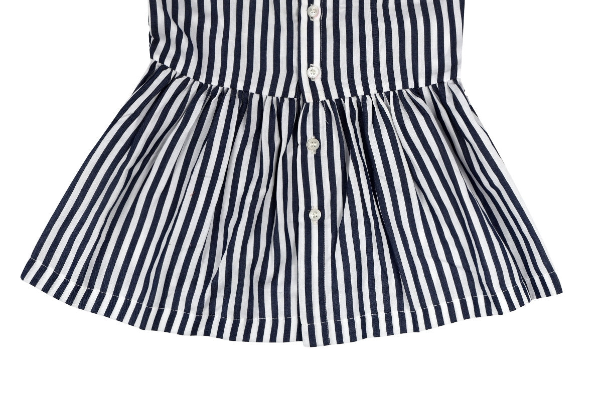 Midnight Stripe Cotton Peplum Set