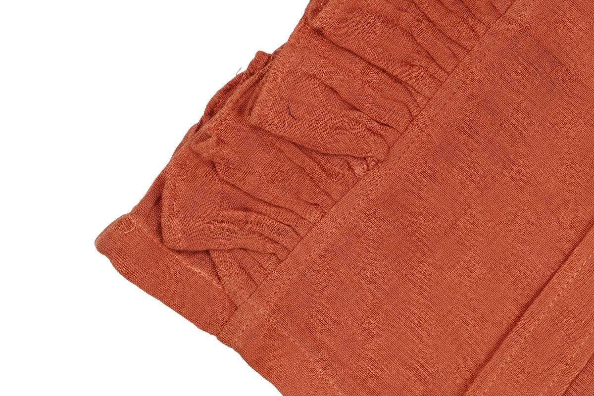 Terracotta Ruffle Cotton Co-ord Set