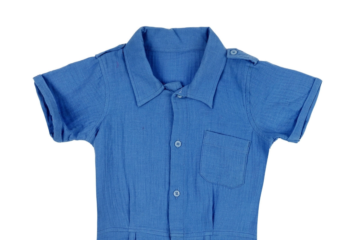 Ocean Utility Cotton Playsuit