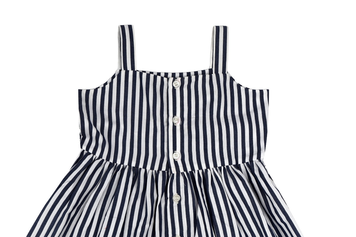 Midnight Stripe Cotton Peplum Set