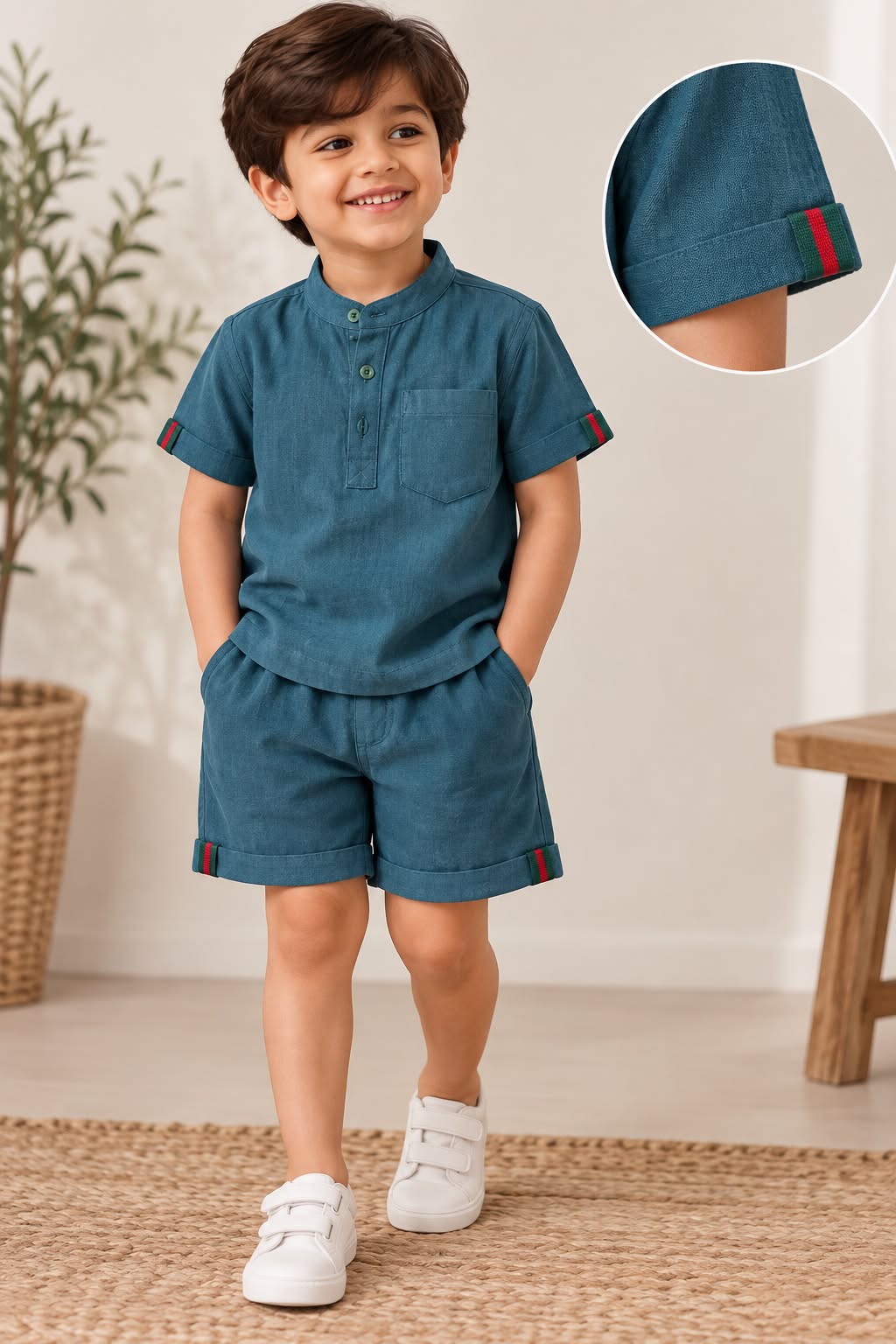 Teal Blue Organic Cotton Co-ord Set