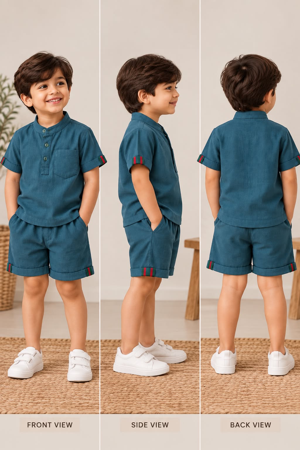 Teal Blue Organic Cotton Co-ord Set