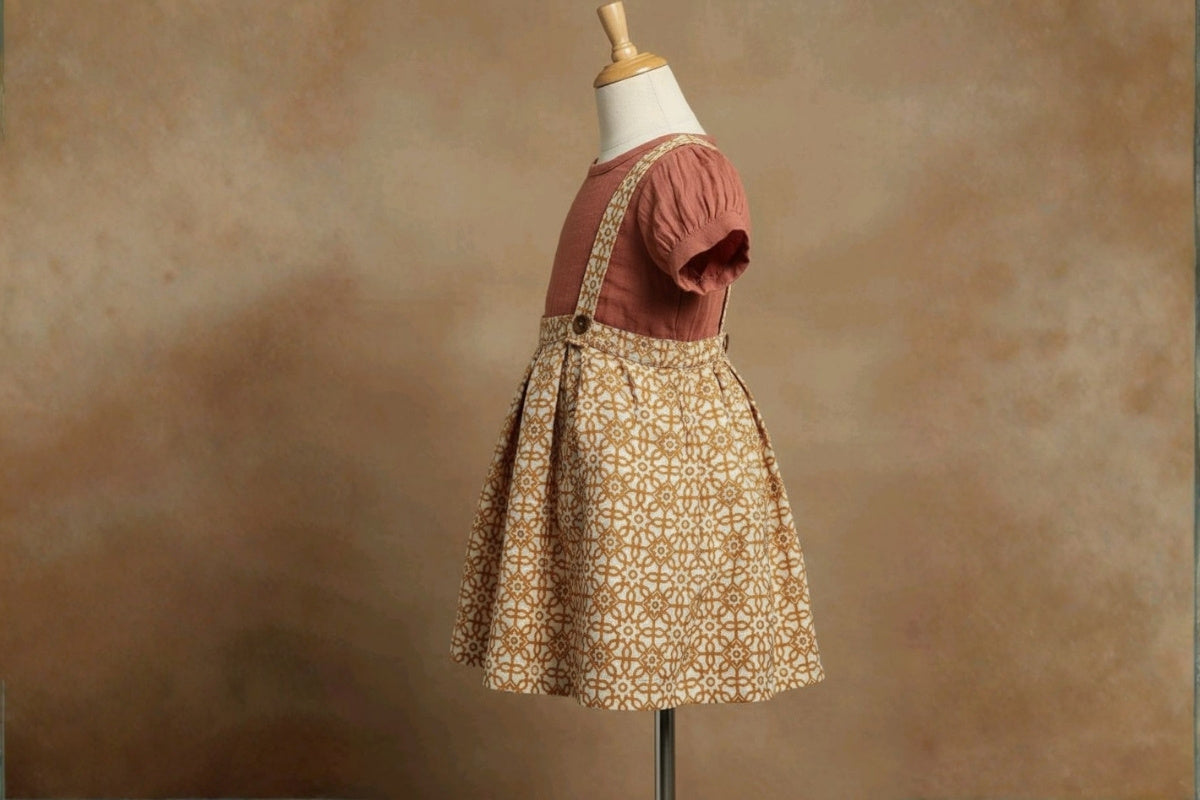 Terracotta Charm Cotton Pinafore Set