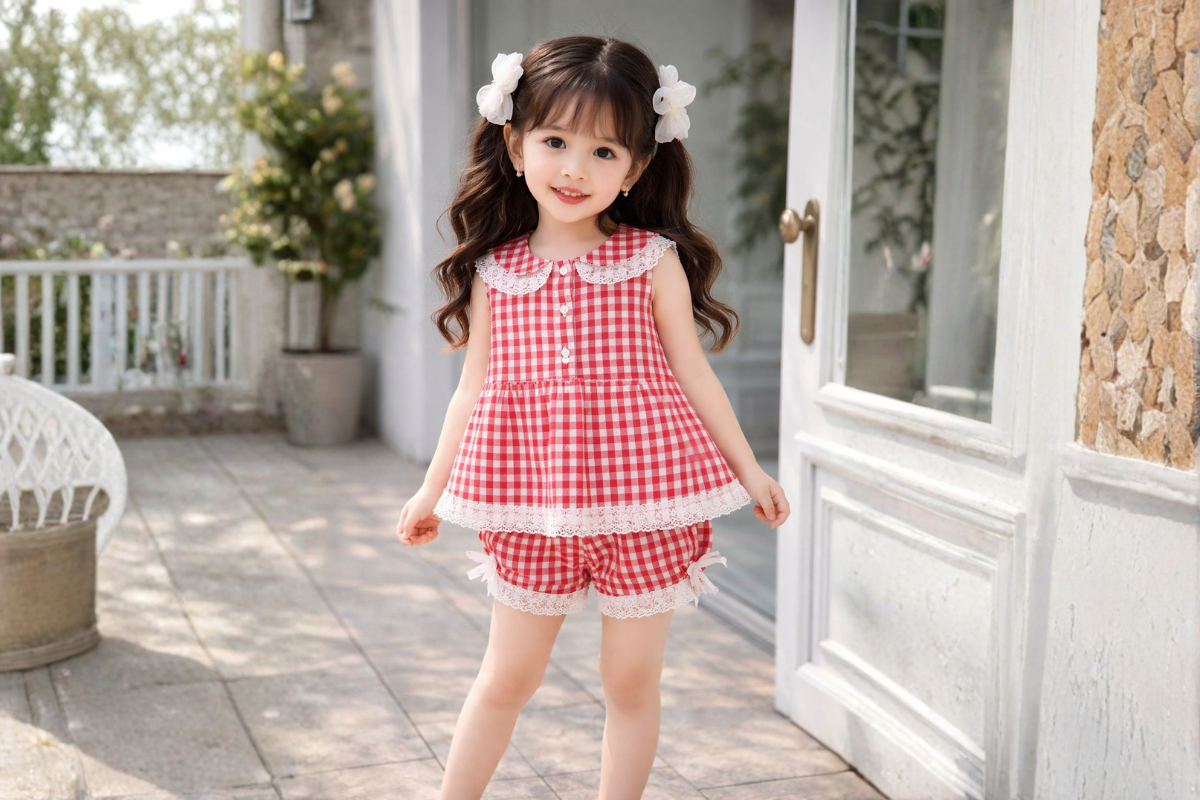 Cherry Checks Cotton Co-ord Set