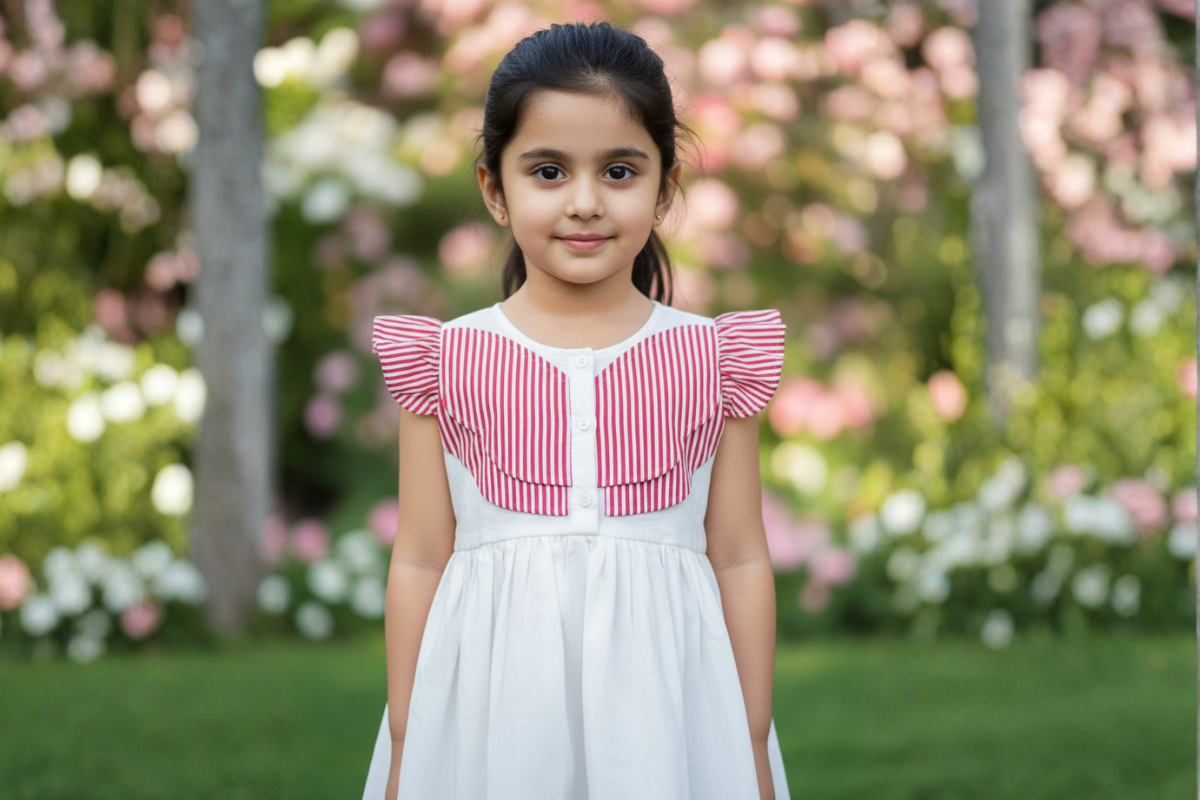 Blossom Stripe Cotton Dress