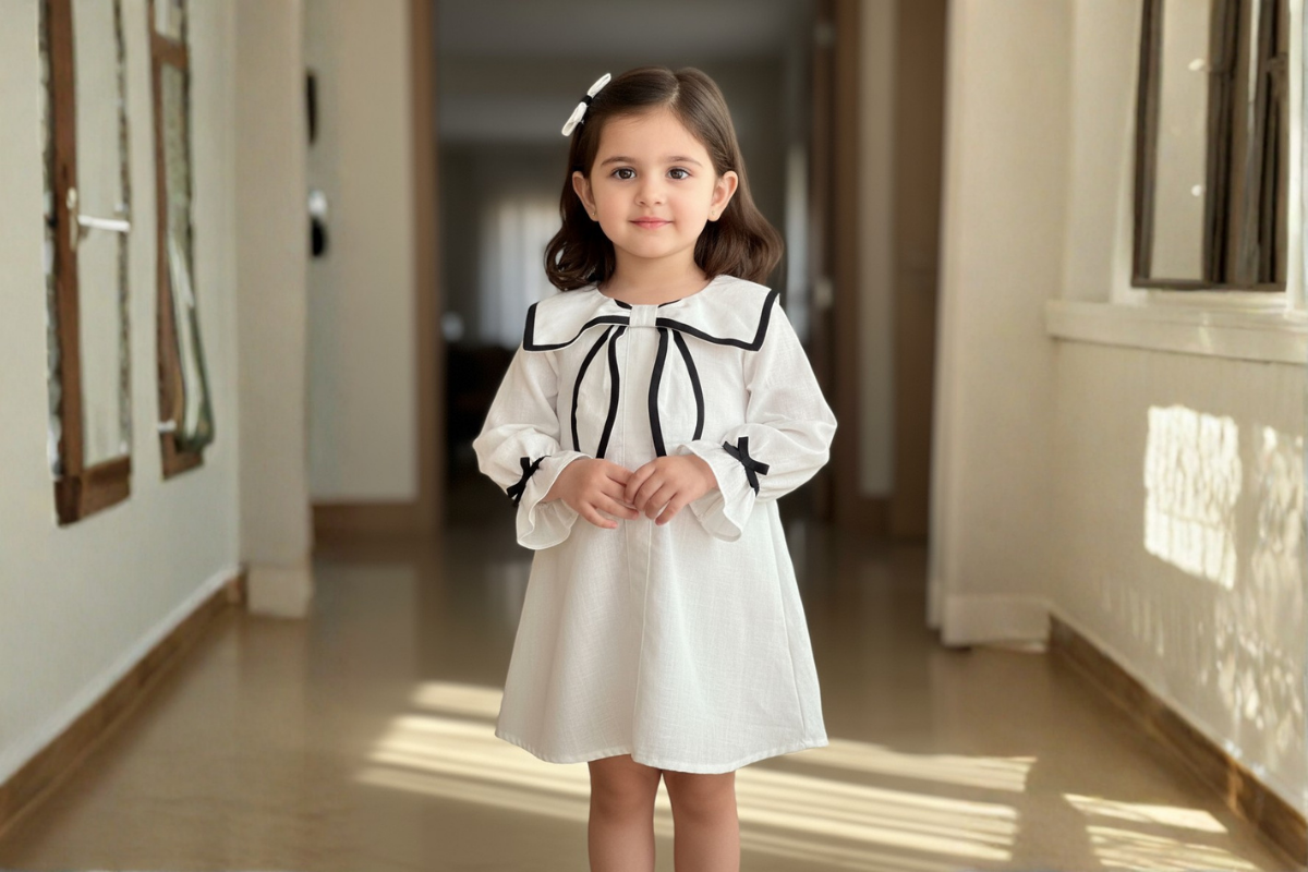 Noir Bow Cotton Top