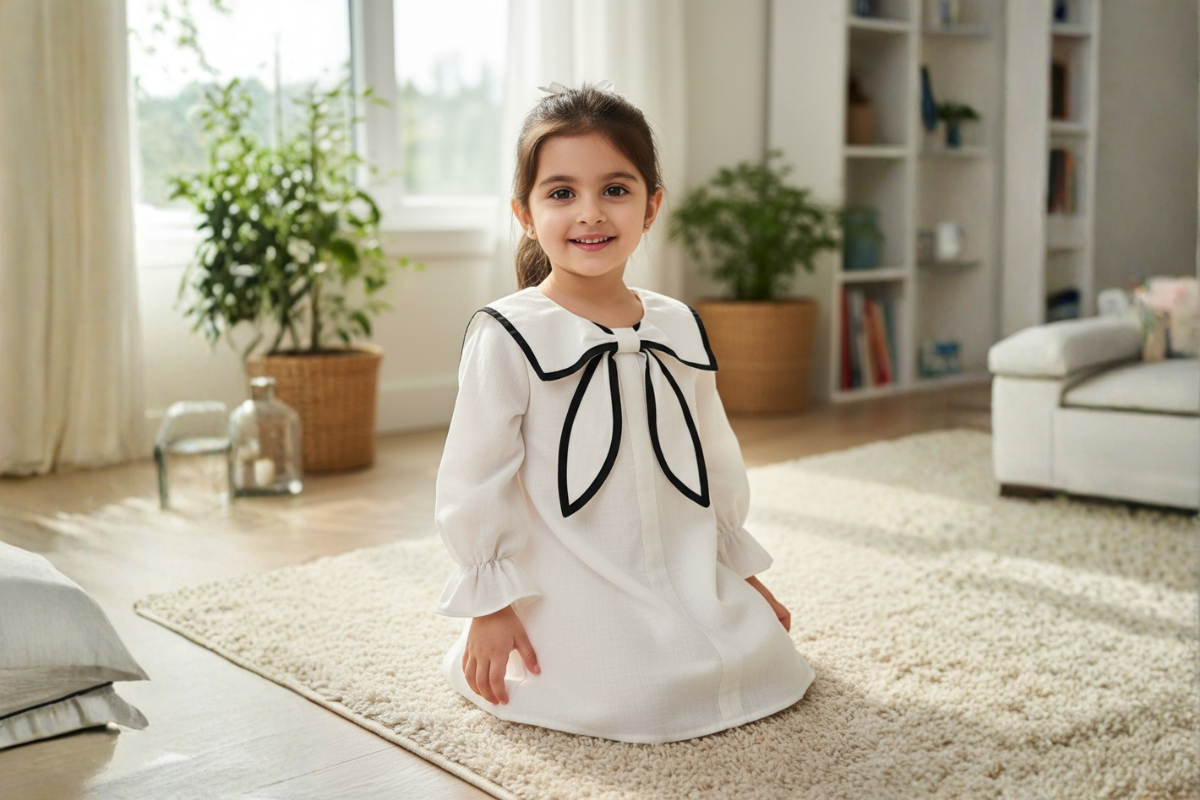 Noir Bow Cotton Top