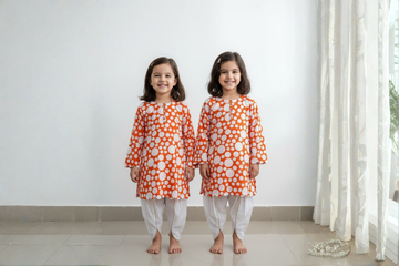 Sunburst Polka Cotton Kurta Set