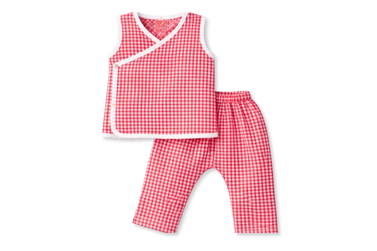 Little Checks Cotton Baby Co-Ord Set