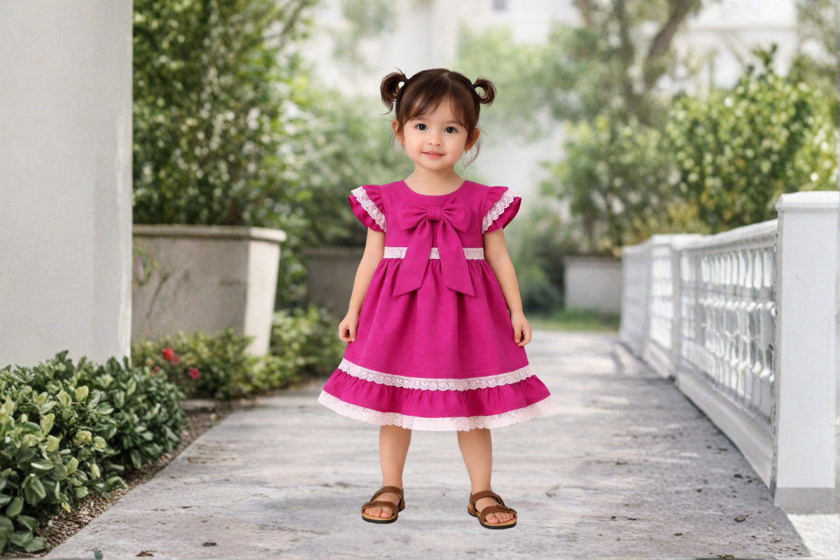 Blossom Bow Cotton Dress