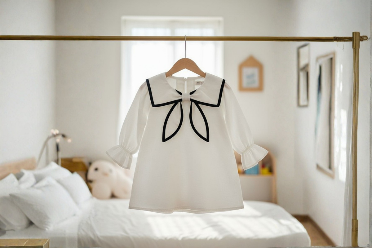 Noir Bow Cotton Top