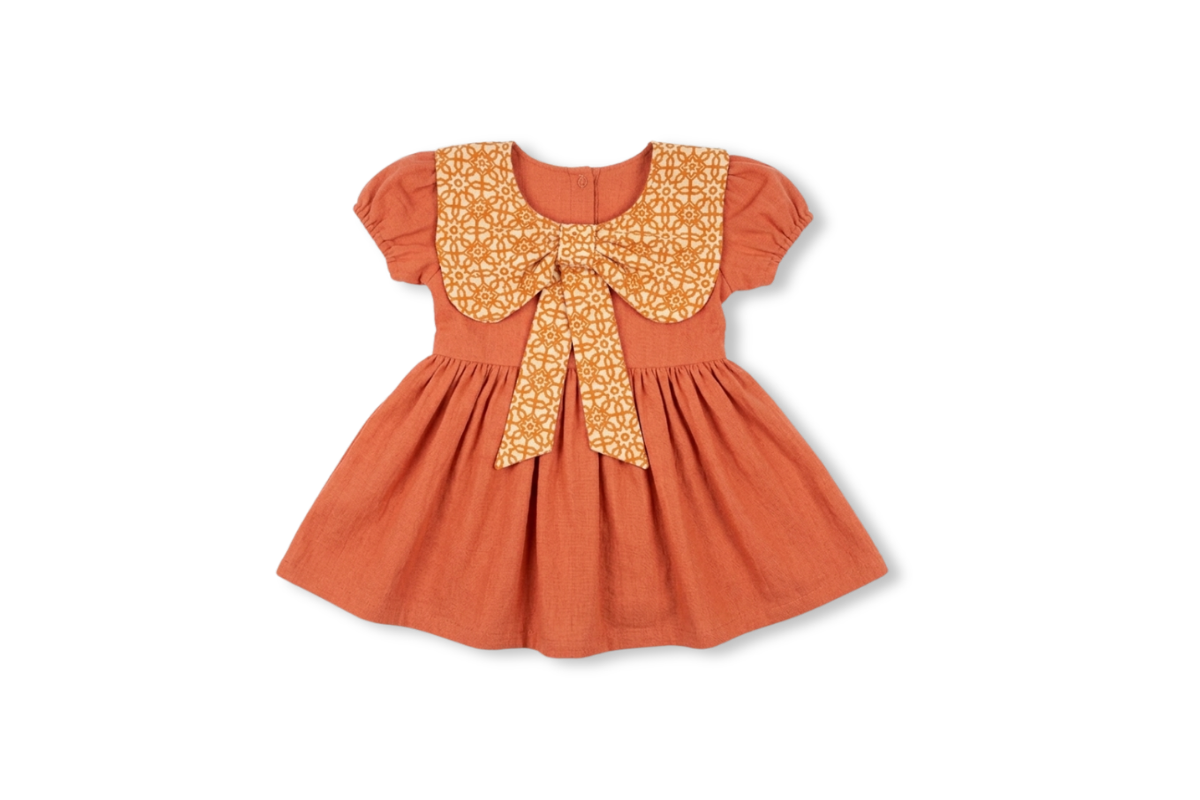 Amber Bow Cotton Festive Dress