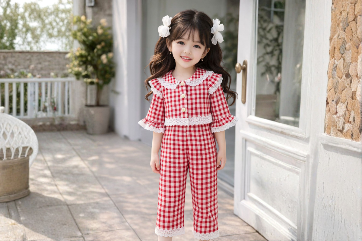 Cherry Lace Cotton Co-ord Set
