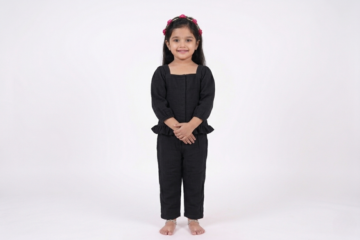 Midnight Ruffle Cotton Co-ord Set